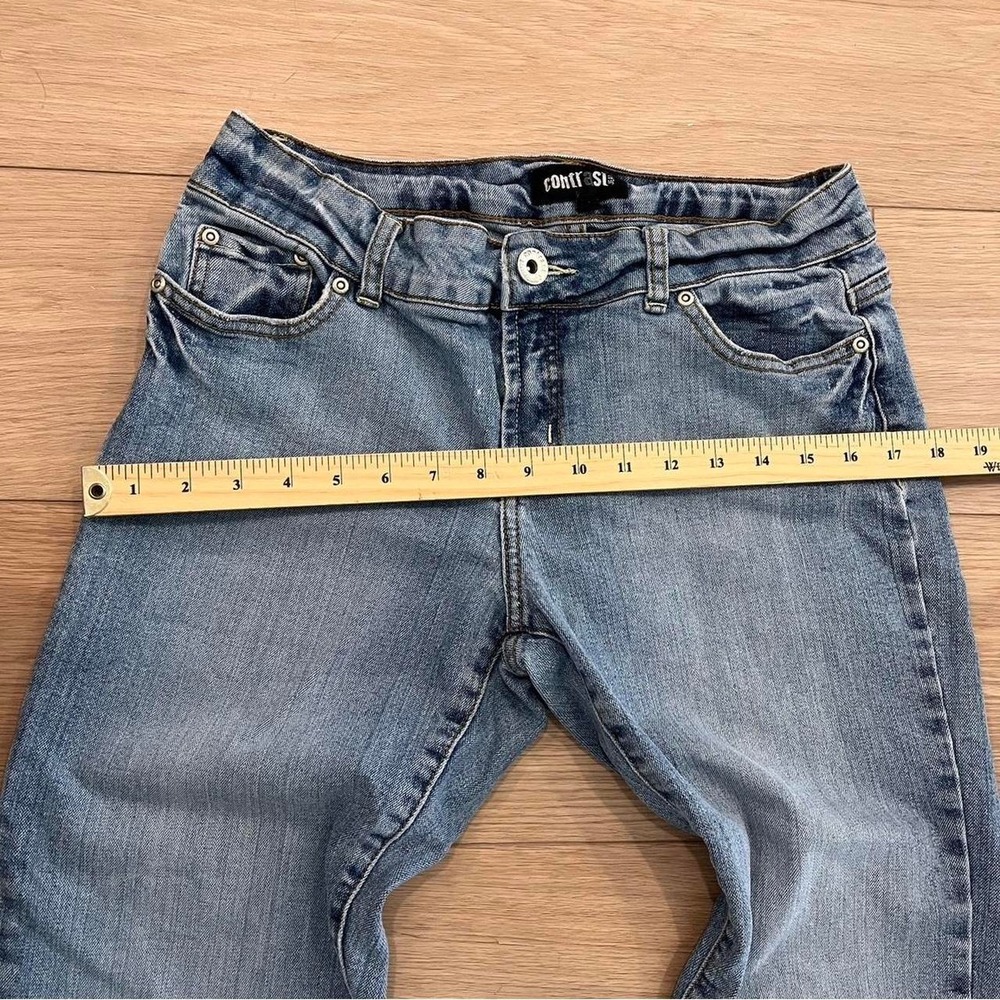 Y2K Low Rise Denim Capri Crop Pants Light Wash Women 10 Indie 2000s Mcbling - Picture 4 of 8